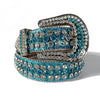 Rhinestone Diamond Waistband Unisex Belts - Lake-Blue / 