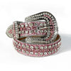 Rhinestone Diamond Waistband Unisex Belts - Pink-Diamond / 