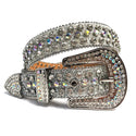 Rhinestone Diamond Waistband Unisex Belts - Silver-Diamond /