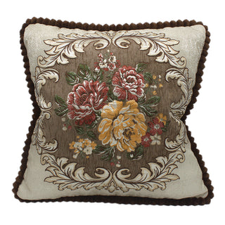 Royal Elegant Chenille Fabric Jacquard Embroidered Cushion 