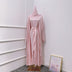 Satin Dubai Kaftan Abaya Arabic Muslim Women Dress - Pink 