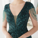 Sequin Beading V Neck Women Evening Dress - Dresses On sale