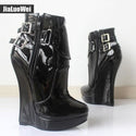 Sexy Fetish Wedge Women 7-Inch Extreme High Heel Boots - On 