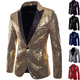 Shiny Sequin Glitter Embellished Men Blazer - Men Blazer On 