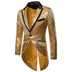 Shiny Sequin Glitter Embellished Men Blazer - Gold 3 / S - 