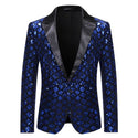 Shiny Sequin Glitter Plaid Tuxedo Men Blazer - Men Blazer On