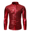 Shiny Sequin Glitter Plaid Tuxedo Men Blazer - Red Shirt / 