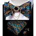 Silk Jacquard Woven Bowtie Hanky Brooch Pin Set - 