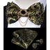 Silk Jacquard Woven Bowtie Hanky Brooch Pin Set - 