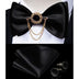 Silk Jacquard Woven Bowtie Hanky Brooch Pin Set - 