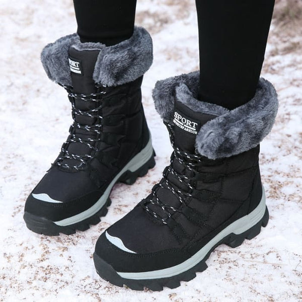 Soft Suede Leather Fleece Warm Wool Women Winter Boots - On 