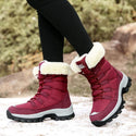 Soft Suede Leather Fleece Warm Wool Women Winter Boots - On 