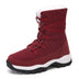 Soft Suede Leather Fleece Warm Wool Women Winter Boots - Red