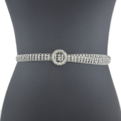 Super Shine Crystal Rhinestone Women Belts - 1282-1 / 105cm 