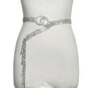 Super Shine Crystal Rhinestone Women Belts - 1330 Silver / 