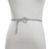 Super Shine Crystal Rhinestone Women Belts - Silver 3 Row 