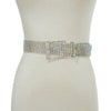 Super Shine Crystal Rhinestone Women Belts - Silver Diamond 