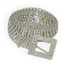 Super Shine Crystal Rhinestone Women Belts - Square Button /