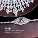 Tassel Drop Cubic Zirconia Wedding Jewelry Set - 4 Pcs / 