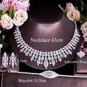 Tassel Drop Cubic Zirconia Wedding Jewelry Set - 4 Pcs / 