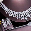 Tassel Drop Cubic Zirconia Wedding Jewelry Set - 4 Pcs / 