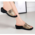 Thick Sole Ladies Fashion Genuine Leather Women Sandals - 