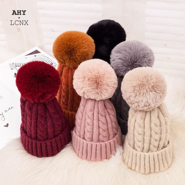 Thick Warm Wool Winter Knitted Women Hat - On sale Free 