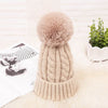 Thick Warm Wool Winter Knitted Women Hat - Beige - On sale 