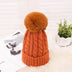 Thick Warm Wool Winter Knitted Women Hat - Orange - On sale 