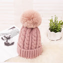 Thick Warm Wool Winter Knitted Women Hat - Pink - On sale 