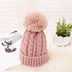 Thick Warm Wool Winter Knitted Women Hat - Pink - On sale 