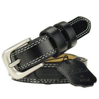 Top Quality Genuine Leather Luxury Female Belts - Black / 