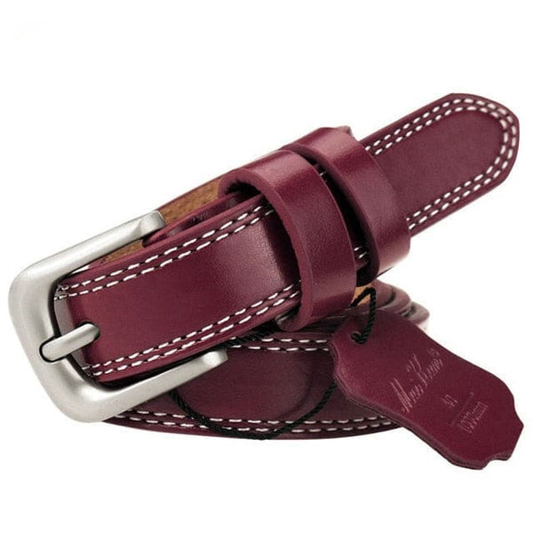 Top Quality Genuine Leather Luxury Female Belts - Red / 