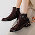 Winter Warm Fur Plush Genuine Leather Pointed Toe Women 