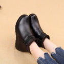 Women Ankle Warm Boot Genuine Leather Short Plush - Women 