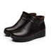 Women Ankle Warm Boot Genuine Leather Short Plush - Brown / 