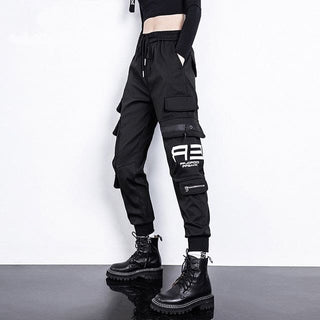 Women High Waist Cargo Pants - XL / Black - On sale Free 