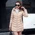 Women Slim Winter Parka Jacket With Fur - Khaki / Asian 5XL 