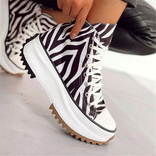 Zebra Pattern Canvas Women Sneakers - Sneaker On sale Free 